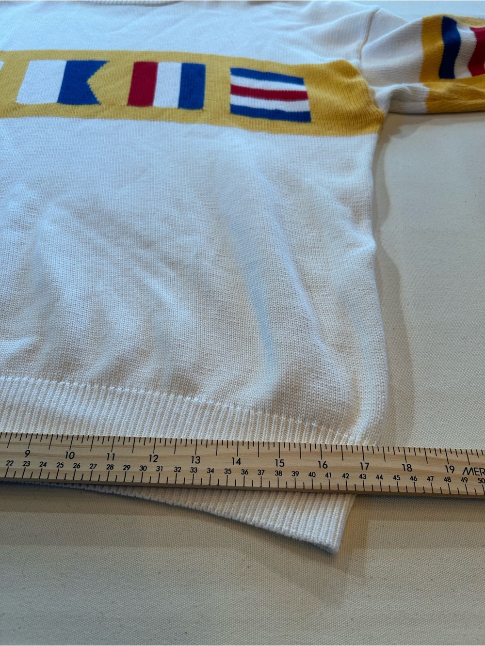 North Atlantic Trading Co. Vintage Nautical Flag Knit Sweater M/L - Picture 9 of 11